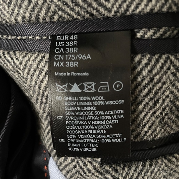 H&M Herringbone Sports Coat / Blazer - Men's - 38R - Picture 3 of 6